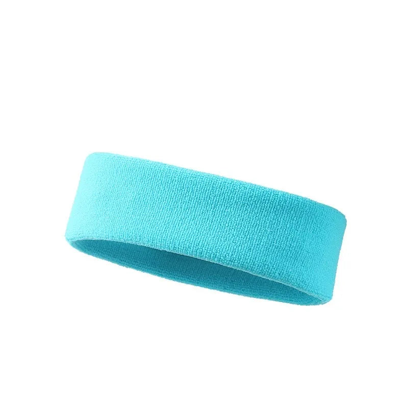 Sports sweatband headband in widening design with elastic band in five colour options
