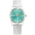 Shanghai Diamond Brand men's watch with green dial, 38mm alloy case, and black leather strap