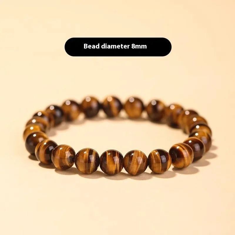 Single circle Buddha rosary bracelet with tigereye dzi bead in ethnic style