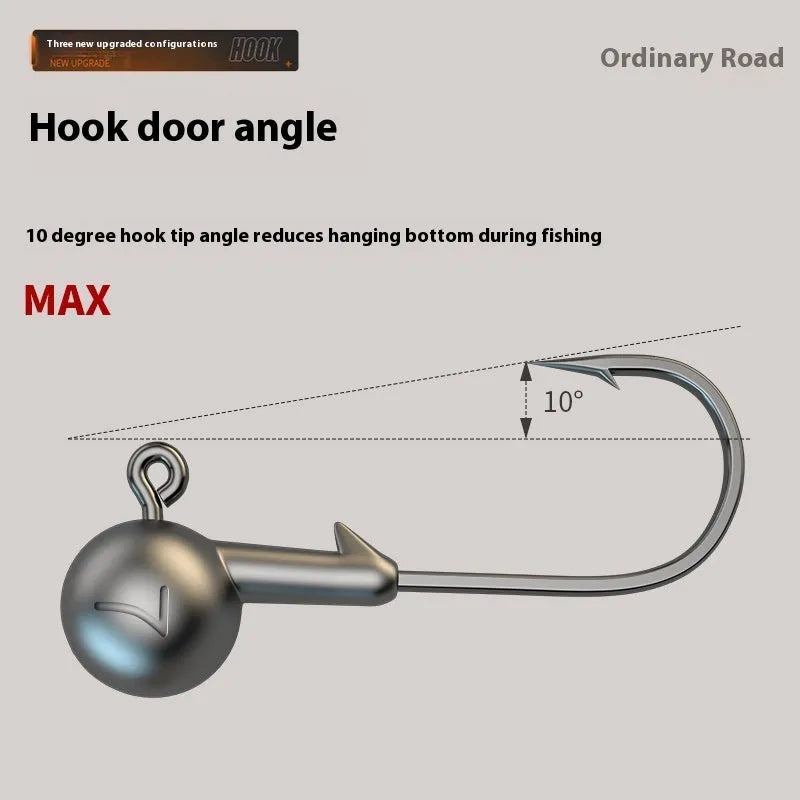 Pack of 50 steel jig fishing hooks in 7G size with primary colour finish.