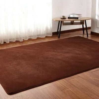 Solid colour lambskin plush carpet with a soft velvet surface and dotted non-slip base.