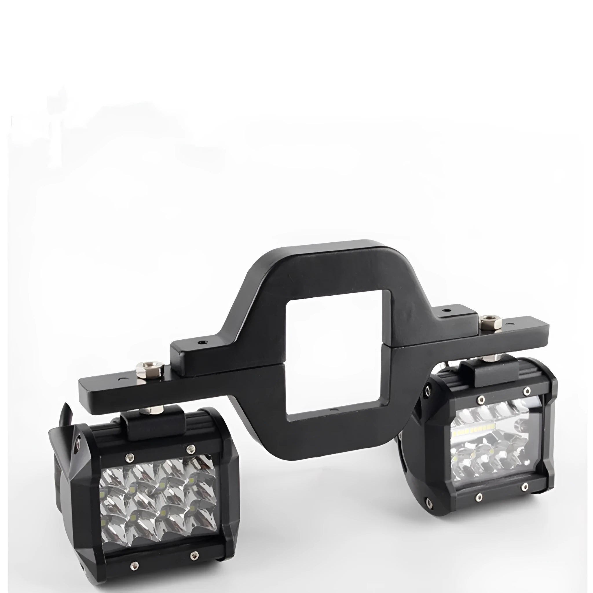 Black off-road vehicle trailer hook lamp mounting bracket for 4x4 modifications