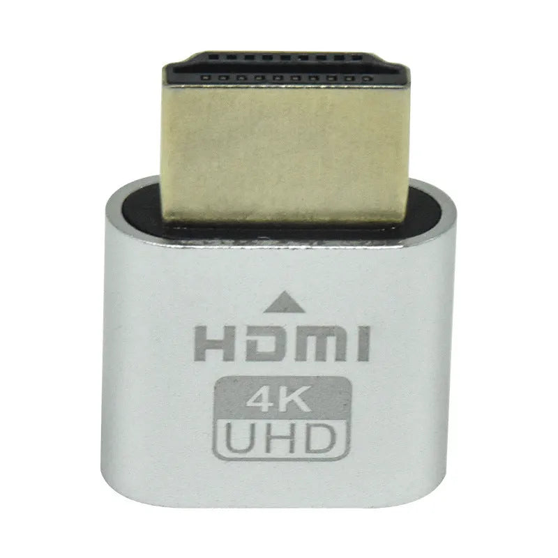 Graphics card HDMI spoof dongle in metallic finish with 26.5mm compact design