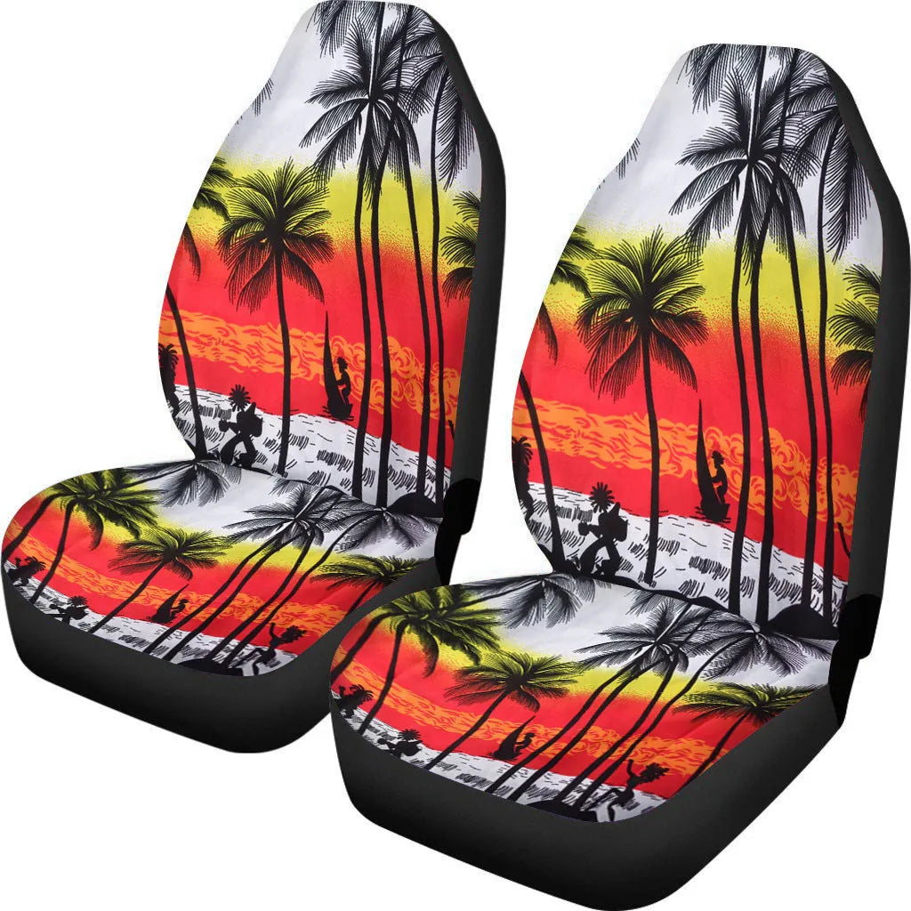 Retro cow spot leopard print pattern car seat covers on vehicle seats
