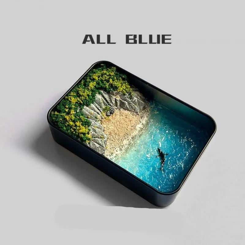 DIY bamboo marine landscape handmade model ornament with whale and island theme options