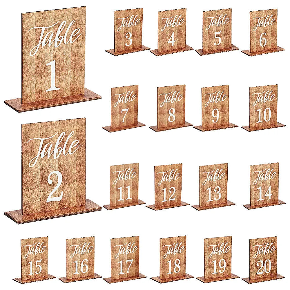 Set of 20 American country style wooden photo board ornaments with lotus wood, beech, and poplar plywood, each 10x7.4cm