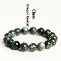 Green Dragon Crystal bracelet with round beads and Ruyi geometric design