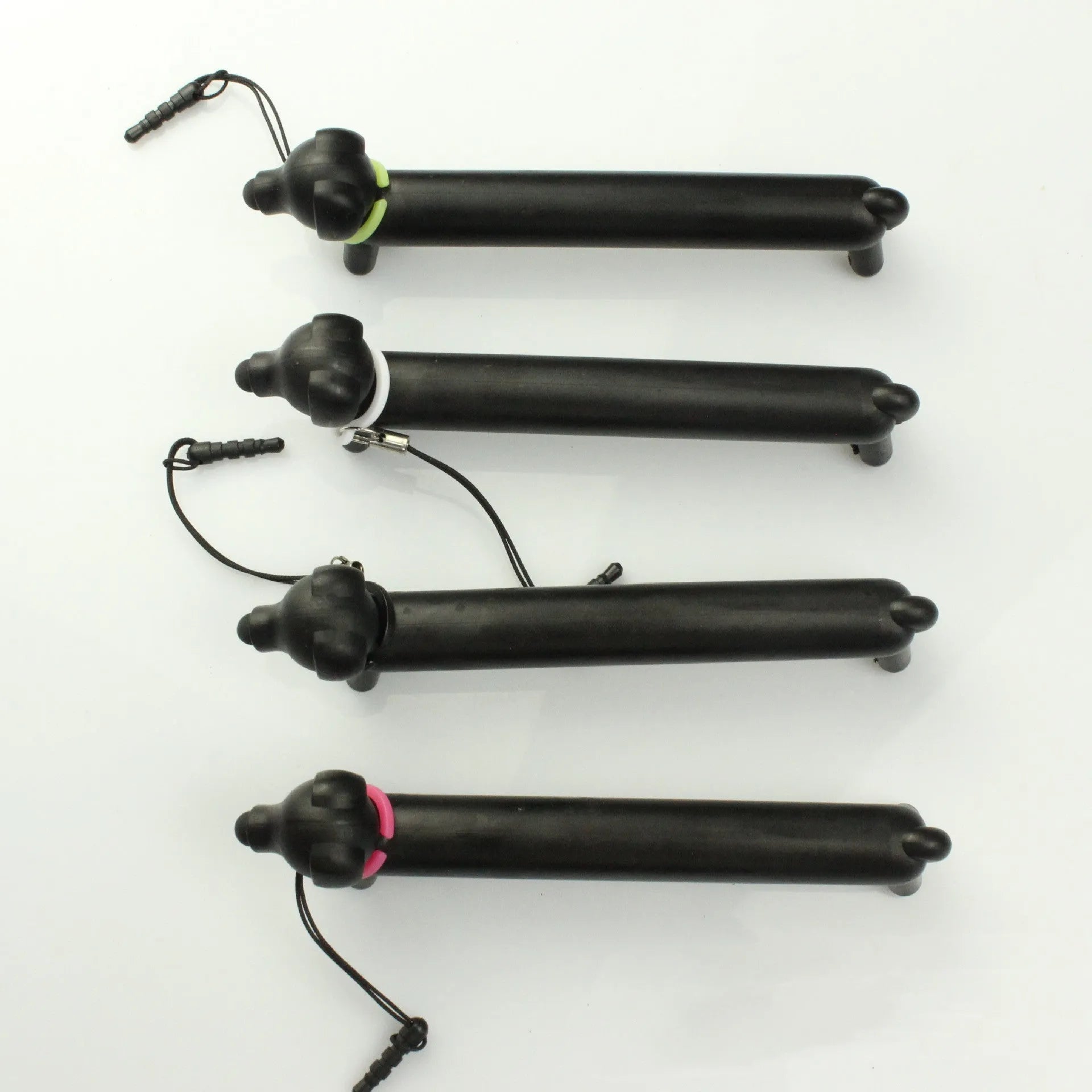 Black dog-shaped touch screen stylus with conductive tip and adjustable length design