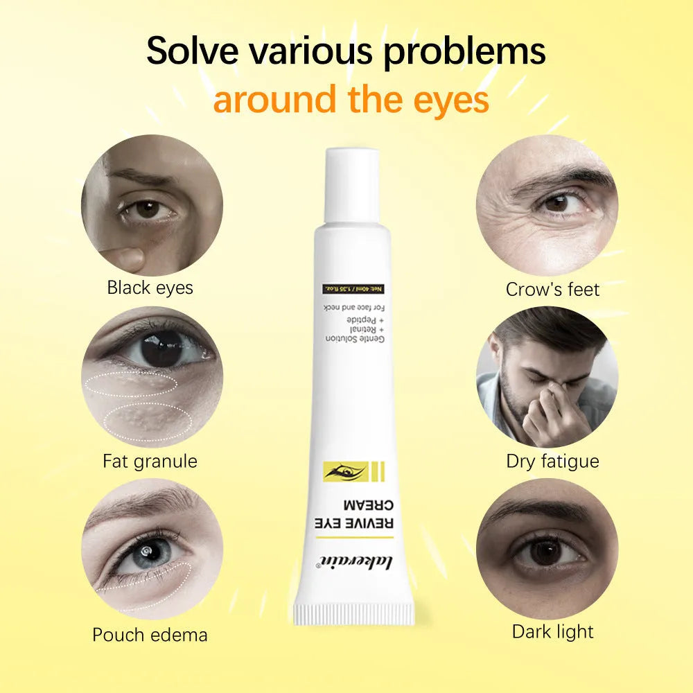 40ml bottle of retinol eye cream for treating dark circles, fine lines and eye bags.