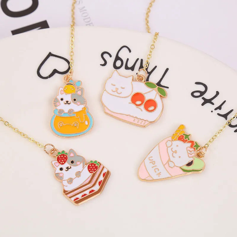Jane Lime Foodie Cute Cat metal bookmark in choice of four cartoon styles.