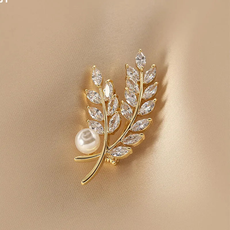 Alloy brooch in natural flower shape with electroplated finish, featuring adjustable and anti-exposure pin closure for women's coats and suits.