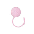 Colourful cat toy ball with rope tail and internal jingle bell in two size options