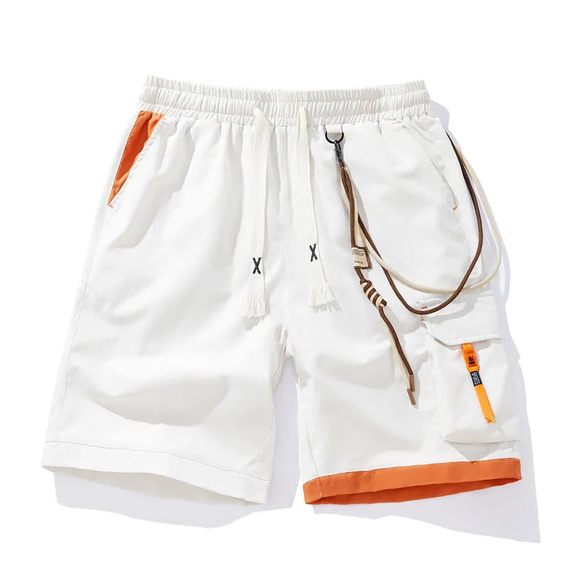 Men's plus-size loose-fit sports shorts in bamboo fibre, shown in a cropped straight-leg style.