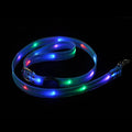 Luminous dog collar rope leash in fluorescent green colour with PVC construction
