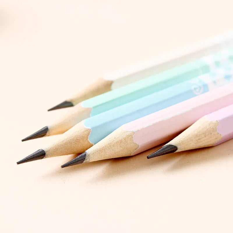 Barrel containing 50 HB basswood hexagonal pencils for school and office use
