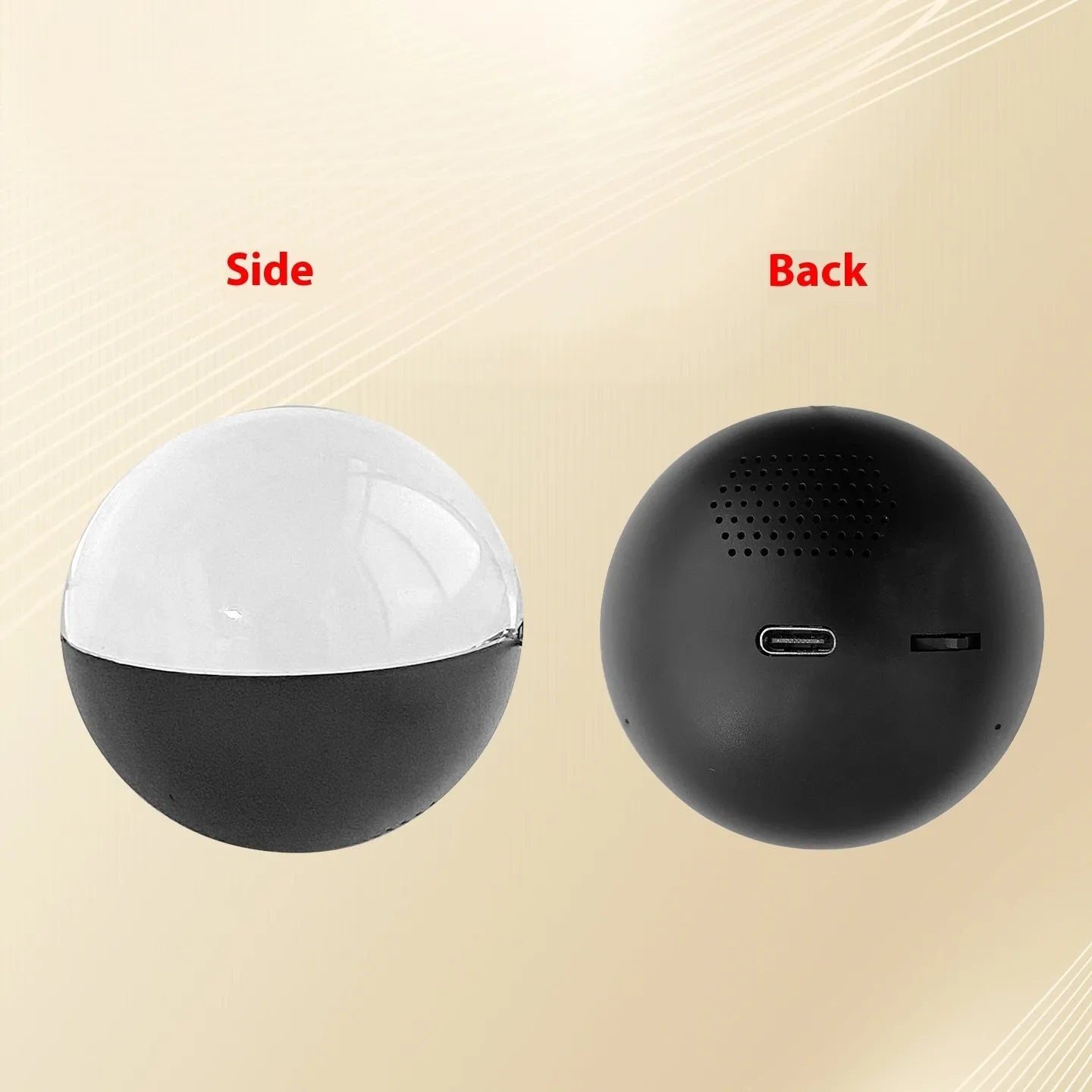 Round screen electronic ball video player in plastic casing with wheel control