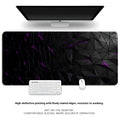 Thickened overlock natural rubber computer desk mat with thermal transfer pattern, shown on a desk with keyboard and mouse.