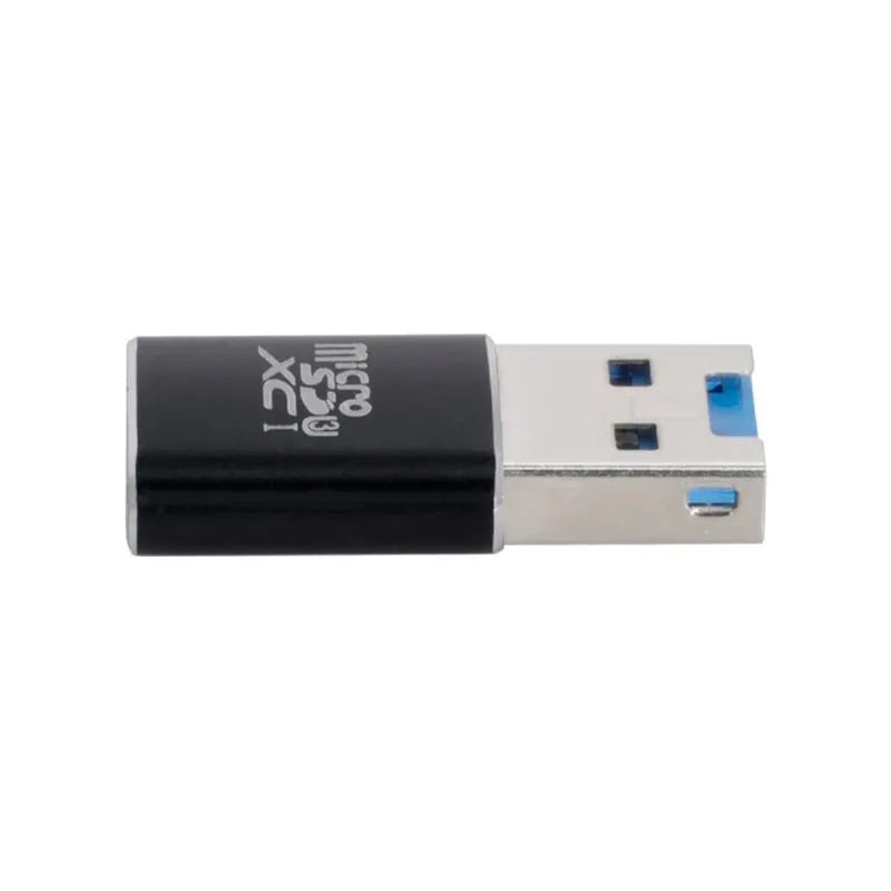 Black USB 3.0 microSD card reader with SDXC compatibility up to 2TB capacity