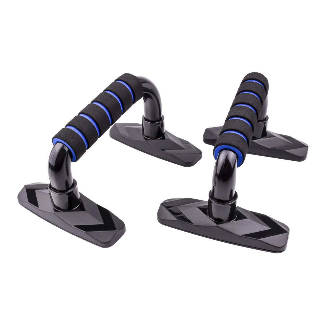 I-shaped push up bars in various colours for arm, chest, core and shoulder muscle training exercises